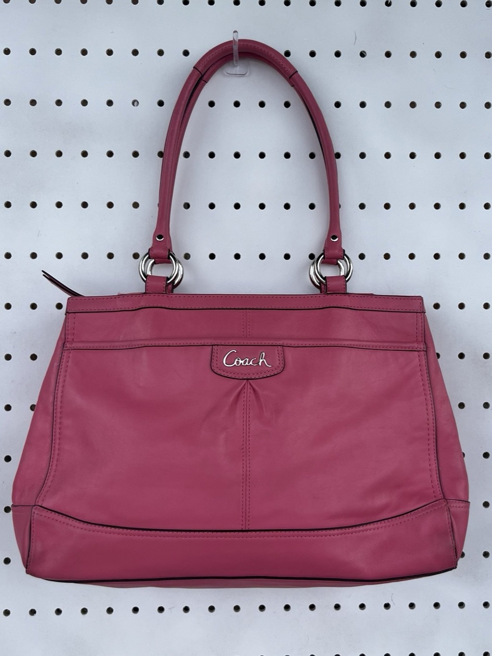 Pink Coach Park Leather Carryall F19728